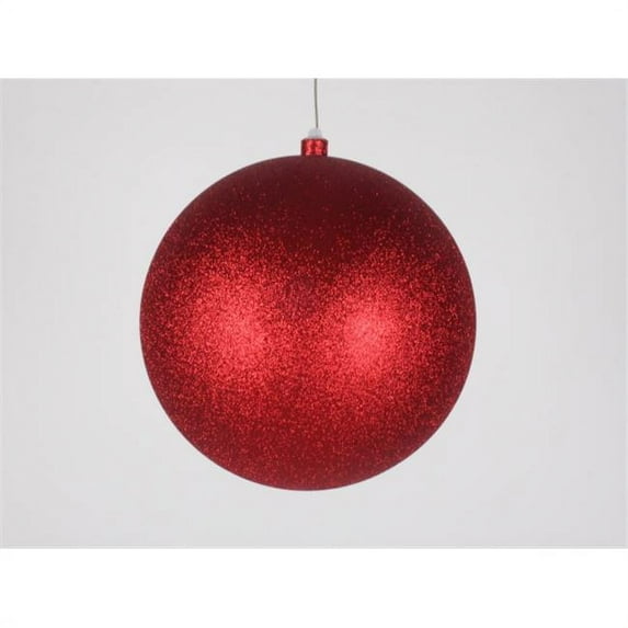 Winterland WL-ORN-BLKG-250-RE-W 250 mm. Glitter Red Ball Ornament With Wire