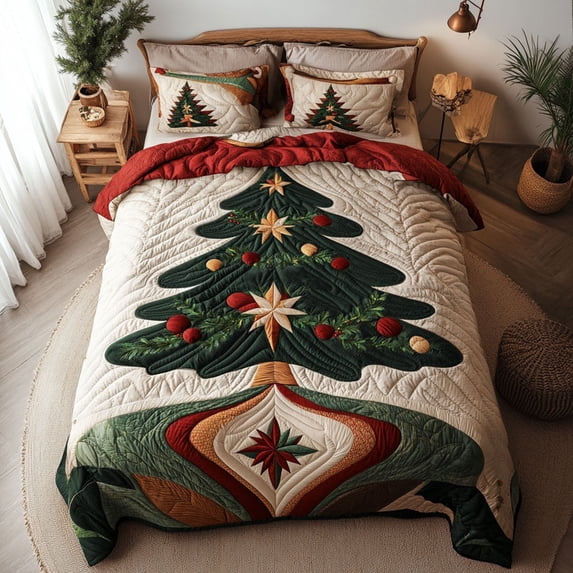 Evergreen Essentials Winters Evergreen Quilted Bedding Set , 3-Piece Bedding Set - Walmart.com
