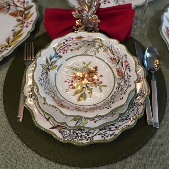 Winters Forest 11" Melamine Dinner Plates, Set of 4