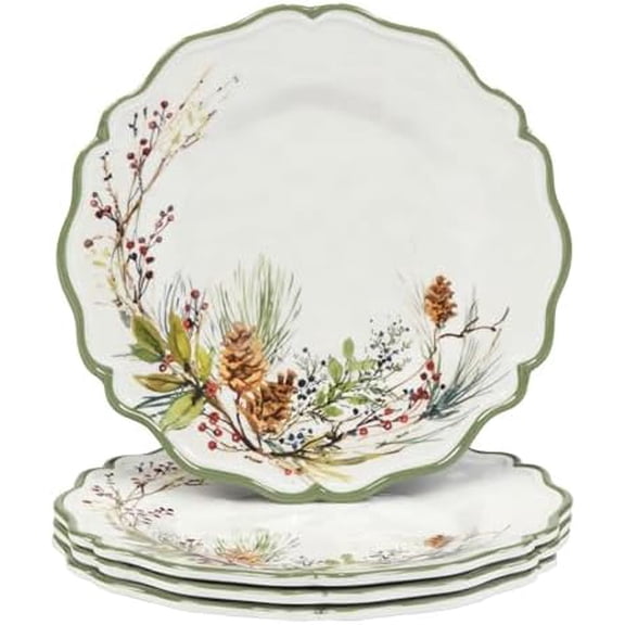 Winters Forest 9" Melamine Salad/Dessert Plates, Set of 4