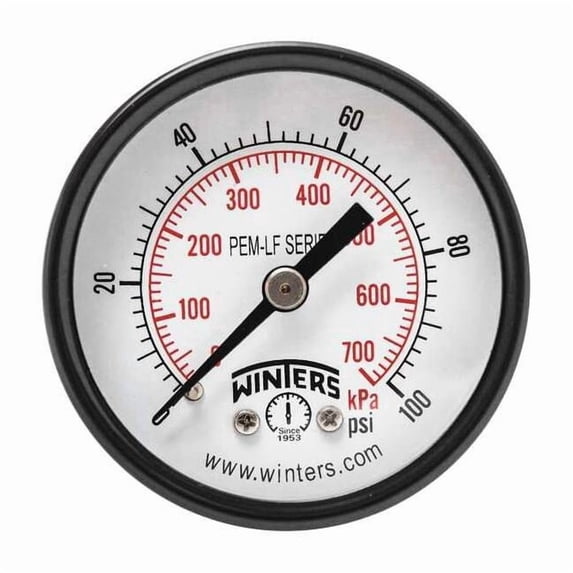 Winters Gauge,Pressure,2in.,0 to 100 psi PEM1407LF