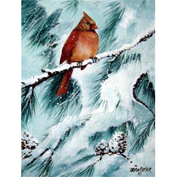 Winters Glory Redbird 2 Northern Cardinal Flag Canvas House Size