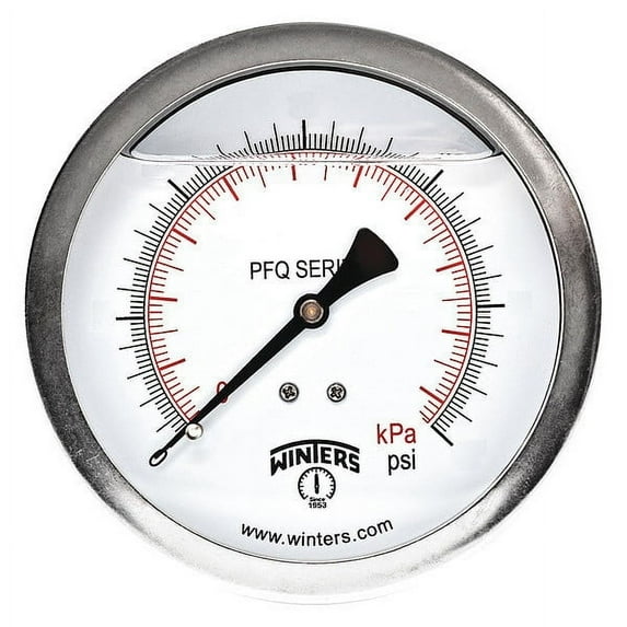 Winters Instruments Compound Gauge,4" Dial Size,Silver PFQ1262