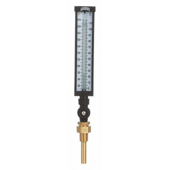 Winters Thermometer, Analog, 30-240 deg, 3/4in NPT TIM100LF.