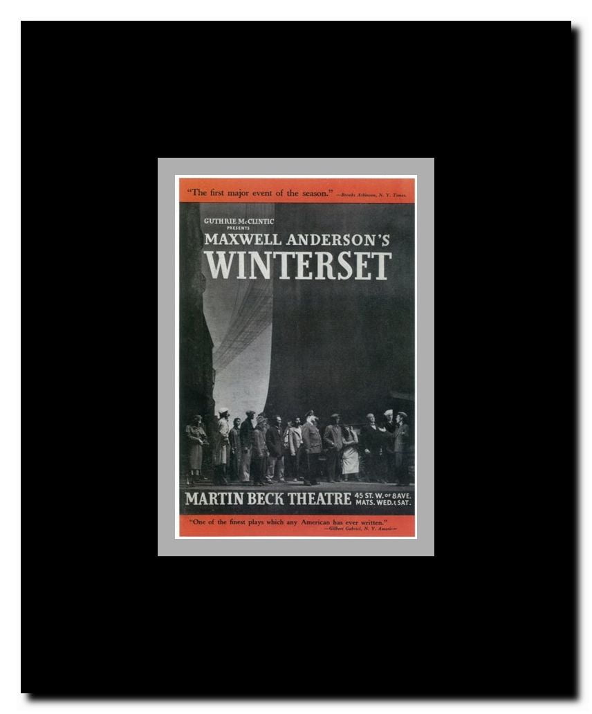 Winterset (Broadway) Framed Movie Poster