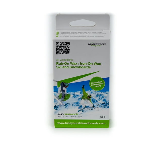 Wintersteiger All Condition RubOn/ IronOn Ski and Snowboard Wax 100g