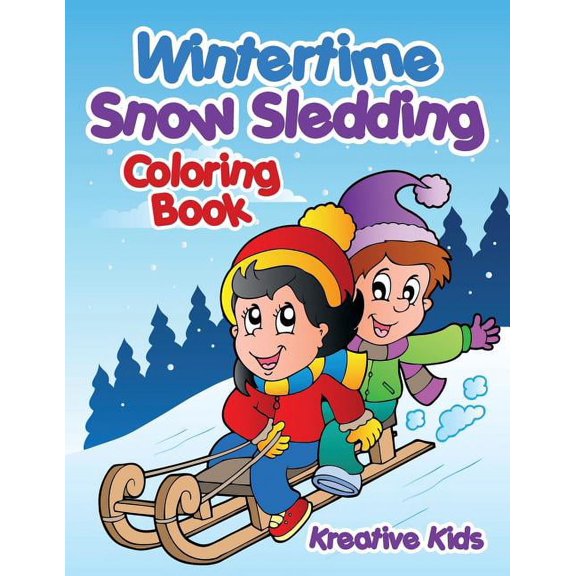 Wintertime Snow Sledding Coloring Book, (Paperback)