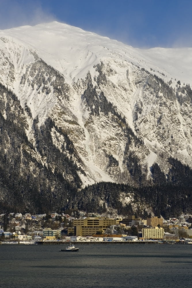 Wintertime View Of Juneau And Gastineau Channel In Southeast Alaska Canvas Art - Mark Kelley Design Pics (11 x 17)