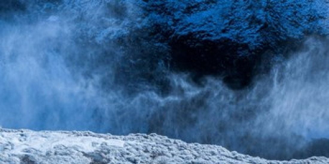 Wintertime by Gullfoss Waterfalls Iceland Canvas Art - Panoramic Images (24 x 12)