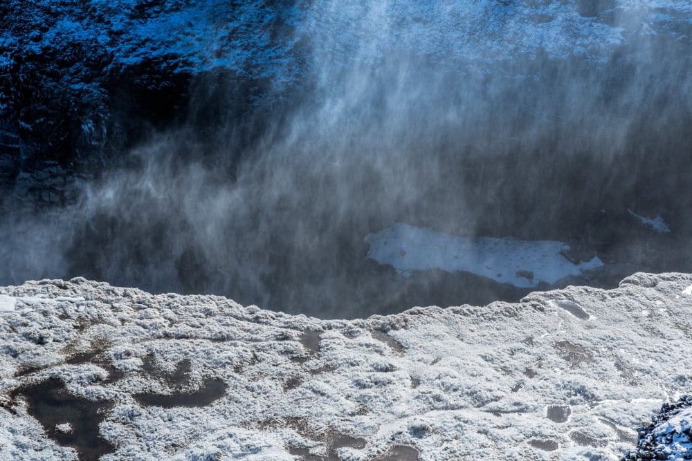 Wintertime by Gullfoss Waterfalls Iceland Canvas Art - Panoramic Images (36 x 12)