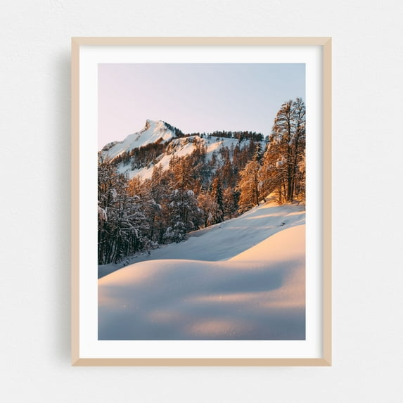 Winterwonderland - Salzburg Austria Photography Winter Snow Mountain Landscape Nature Scenic Forest Oak Framed Wall Art Print 8 x 10 inches