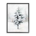 thumbnail image 1 of Wintery Snow Tree Scene Holiday Graphic Art Black Framed Art Print Wall Art, 1 of 8
