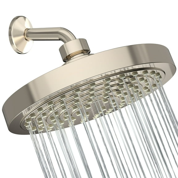 Winthorpe Conservation Rain Shower Head - Brushed Nickel - High Pressure 1.8 GPM Low Flow Rate - Water Saving