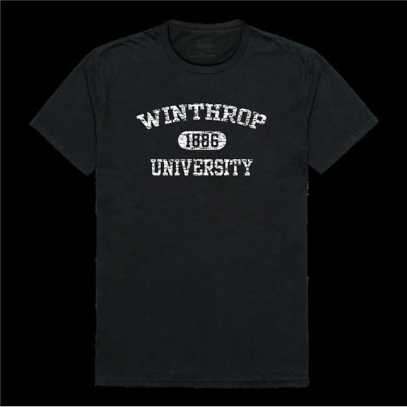 Winthrop University Eagles Distressed Arch College T-Shirt, Black - 2XL