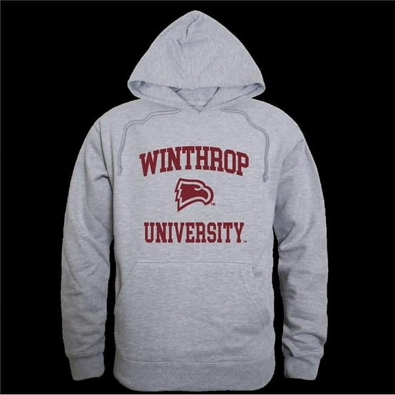 Winthrop University Eagles Seal Hoodie, Heather Grey - Extra Large