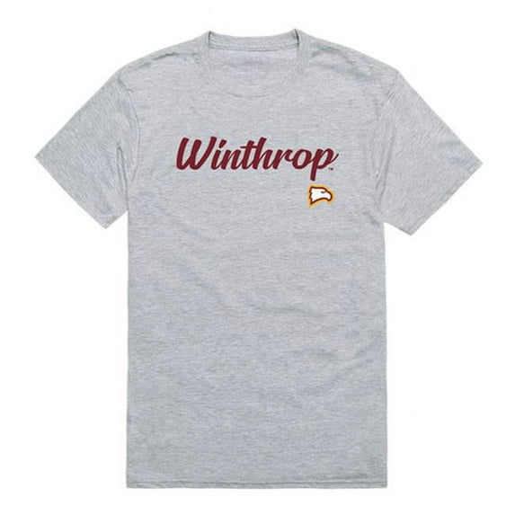 Winthrop University Mens Script T-Shirt, Heather Gray - Extra Large