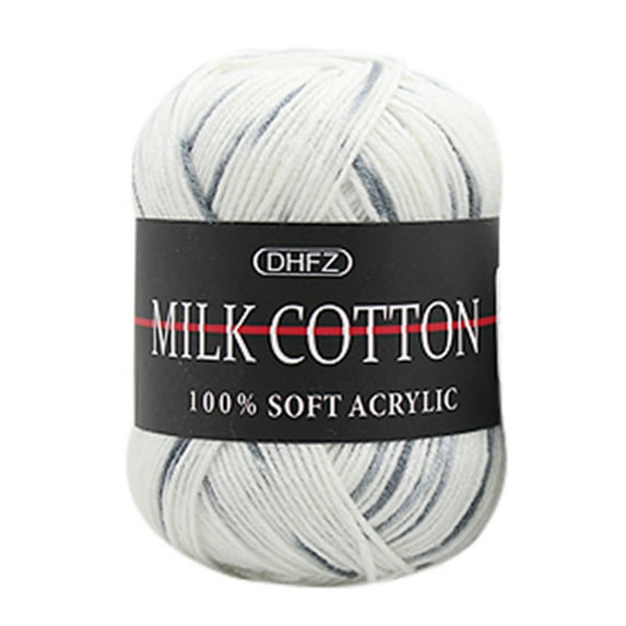 Winty Crochet Yarn,Medium Weight Yarn,Colorful Hand Knitting 50G Knitting Crochet Milk Soft Baby Cotton Wool Yarn H,Cotton Yarn