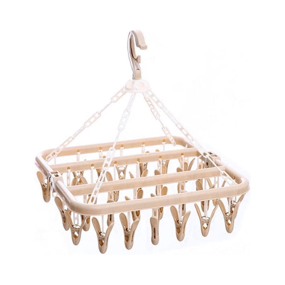 Winty Clothing Hangers,Skirt Hanger,Plastic Foldable Clip Space Saving Indoor Socks Drying Rack,Pants Hangers