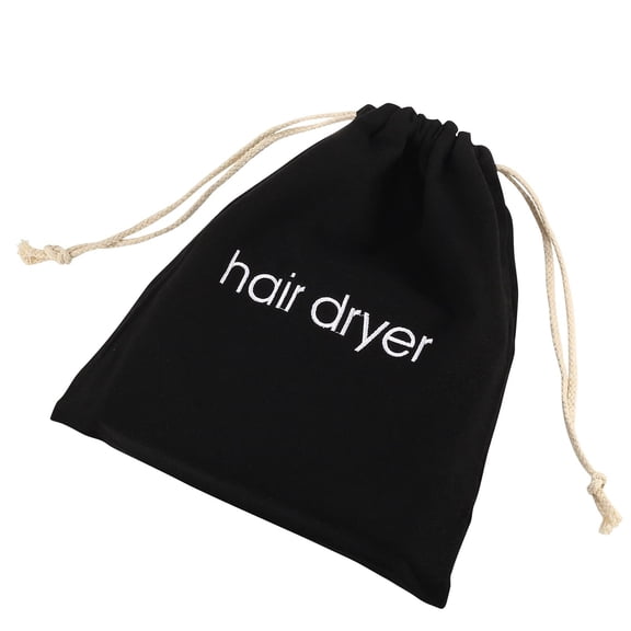 Winty Home Textile Storage,1*(Black) English Embroidery Canvas Drawstring Bag,Hair Dryer Bags Drawstring Bag Container Hairdryer Bag for Travel Bathroom