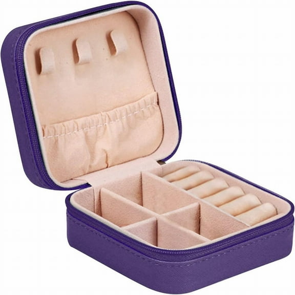 Winty Home Textile Storage,1*Jewelry Box,Mini Jewelry Travel Case Pu Leather Travel Jewelry Organizer Box Small Portable Portable Jewellery Storage Holder for Womens Rings Earrings Necklaces Bracelets