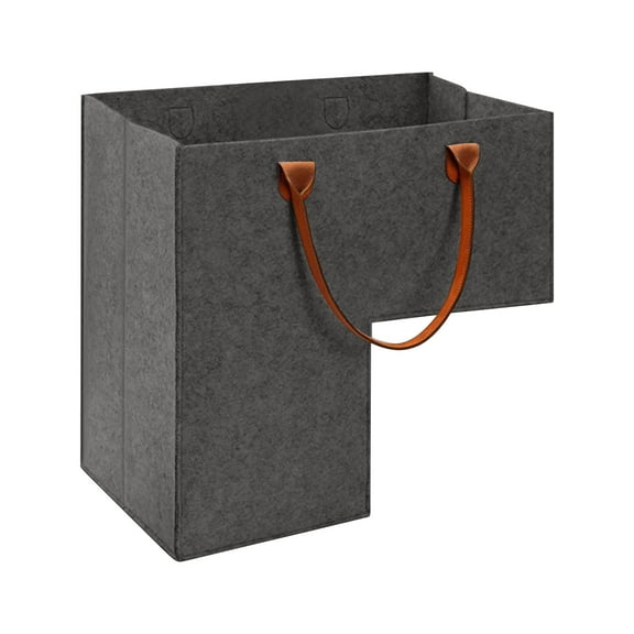 Winty Home Textile Storage,Stair Basket for Carpeted Stairs and Wooden Stairs Stair Basket with Leather Handles for Storage Household Items Stair Step Foldable Storage Organizer for Home and Decor