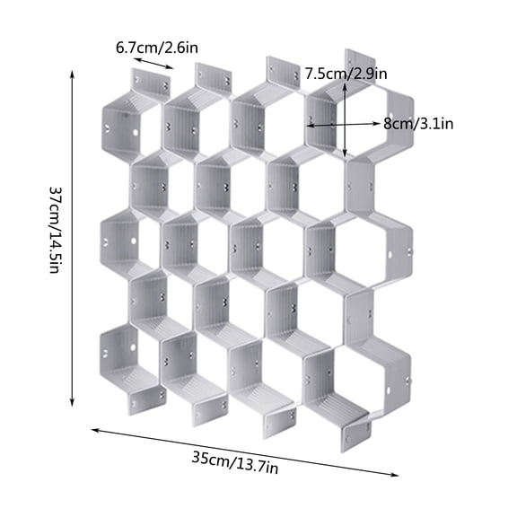 Winty Storage Bin,Storage Containers,Honeycomb Compartment Drawer Storage Plastic Storage Box Lattice Divider,Storage Basket
