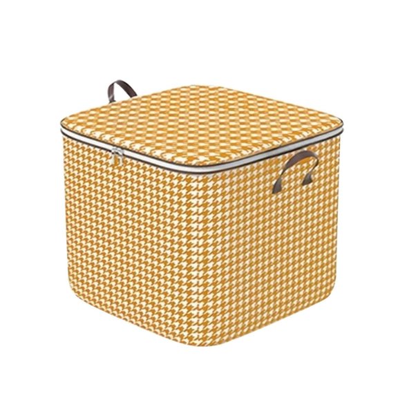 Winty Storage Bin,Storage Containers,Houndstooth Storage Bag Large Capacity Folding Clothes Portable Wardrobe Sorting Clothes Storage Box with Reinforced Handle Zipper,Storage Basket