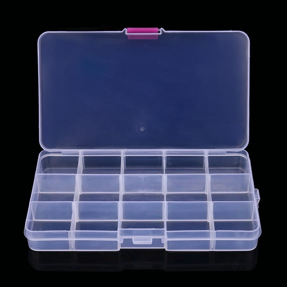 Winty Storage Bin,Storage Containers,Plastic 15 Slots Adjustable Jewelry Storage Box Case Craft Organizer Bead B,Storage Basket