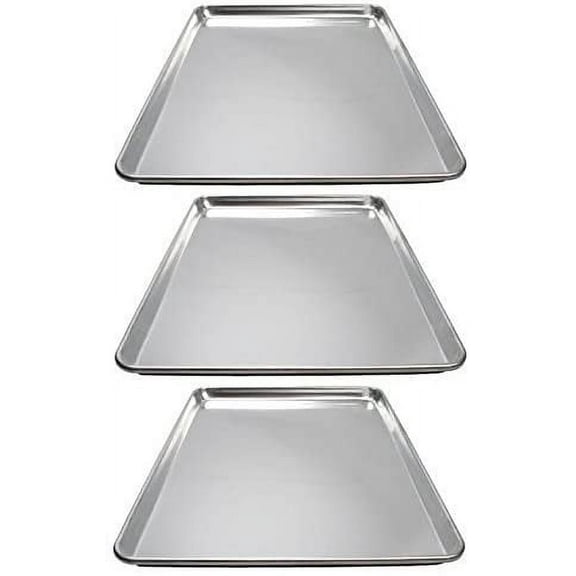 Winware ALXP-1318 Commercial Half-Size Sheet Pans, Set of 3 13-Inch x 18-Inch, Aluminum
