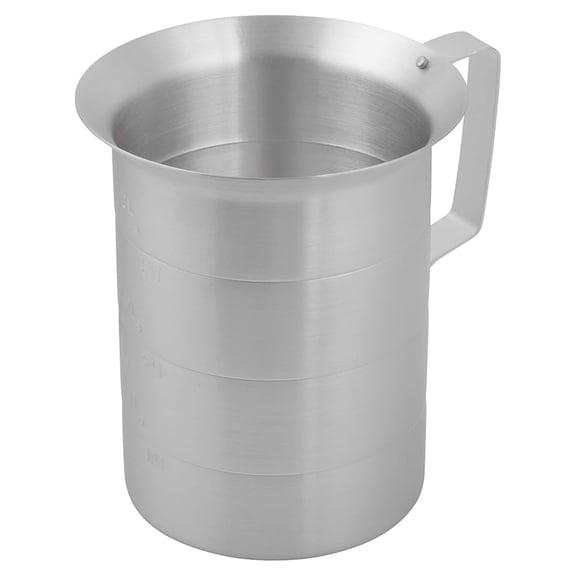 Winware Aluminum Measuring Cup 4 Quart - Commercial Kitchen Grade - Durable Stainless Steel Handle - Precise Liquid & Dry Ingredient Measurement - Restaurant & Home Use