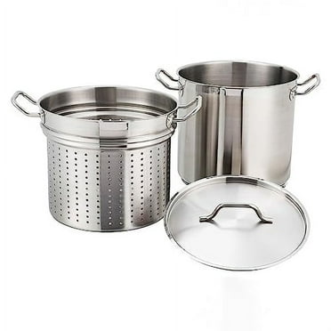 Winware SSDB-16S Stainless 16 Quart Steamer/Pasta Cooker with Cover, Stainless Steel