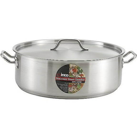 Winware Stainless Steel 15 Quart Brasier with Cover