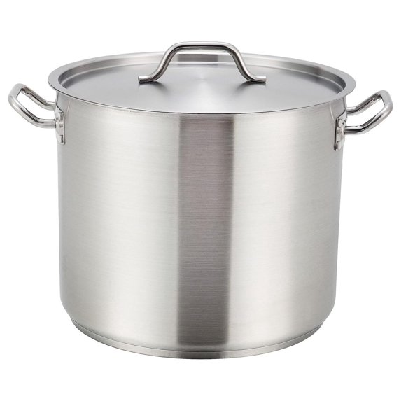 Winware Stainless Steel 24 Quart Stock Pot with Cover,Silver