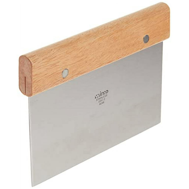 Winware Stainless Steel Dough Scraper with Wood Handle