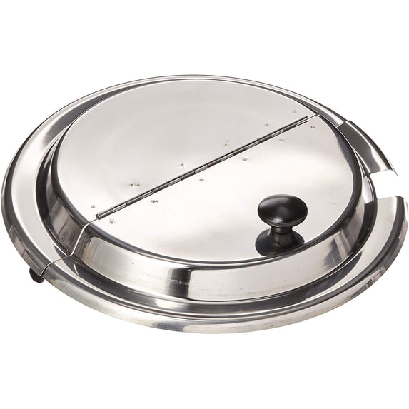Winware by Winco Hinged Inset Cover, Stainless Steel 11 Quart