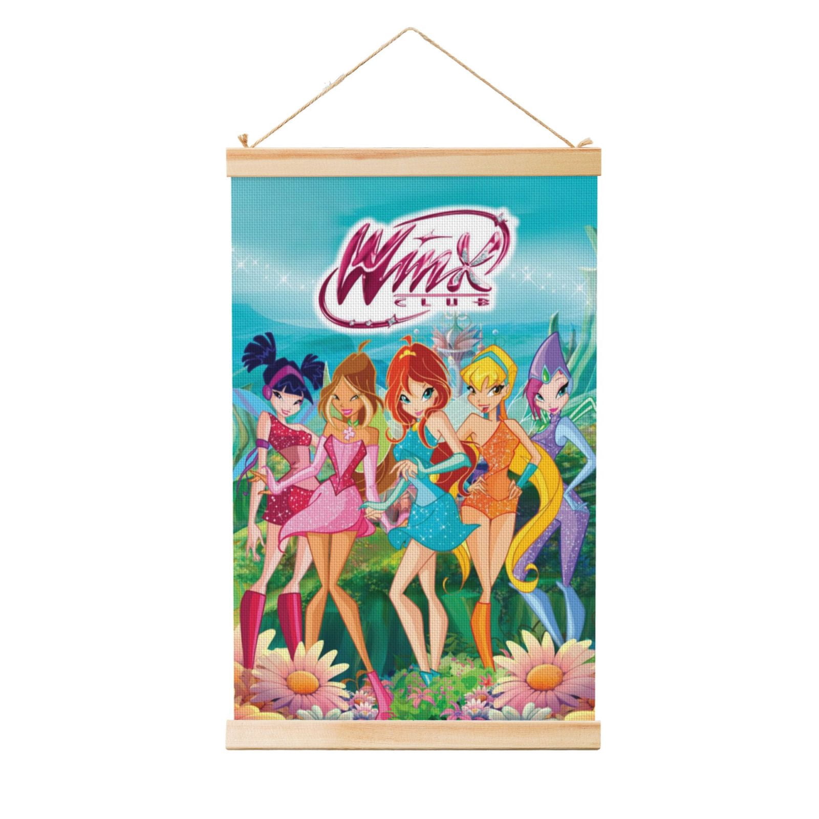 winx-club-poster-canvas-wooden-shaft-hanging-poster-home-decor