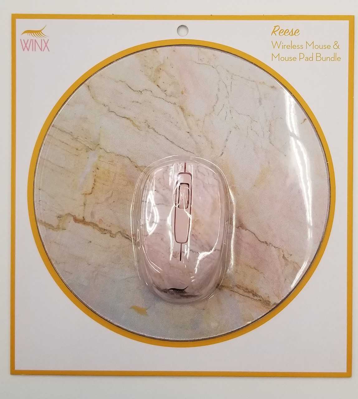 Winx Marble Wireless Mouse & Mouse Pad Bundle, Reese