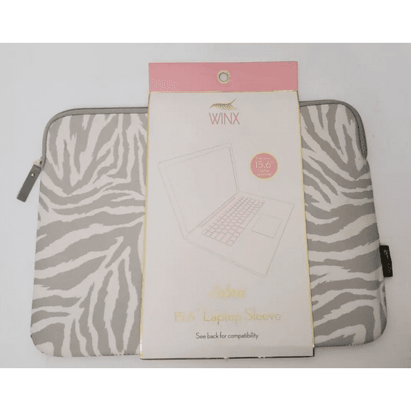 Winx Zebra 15.6 Inch Laptop Sleeve Fresh Feminine Design