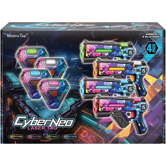 Winyea Tag Battery Powered Indoor & Outdoor Cyberpunk Laser Tag Gift Set for Kids, Teens and Adults