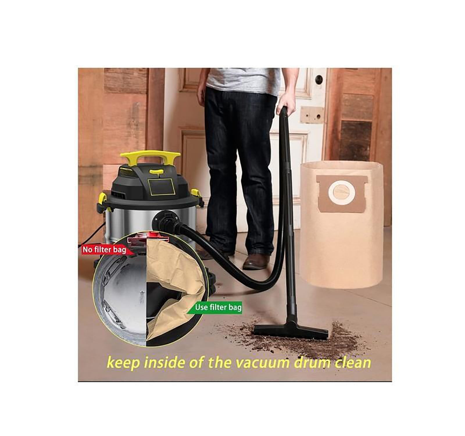 Winysin Fit Hart 6 To 16 Gallon High Efficiency Dust Bag 3 Pack VHBM