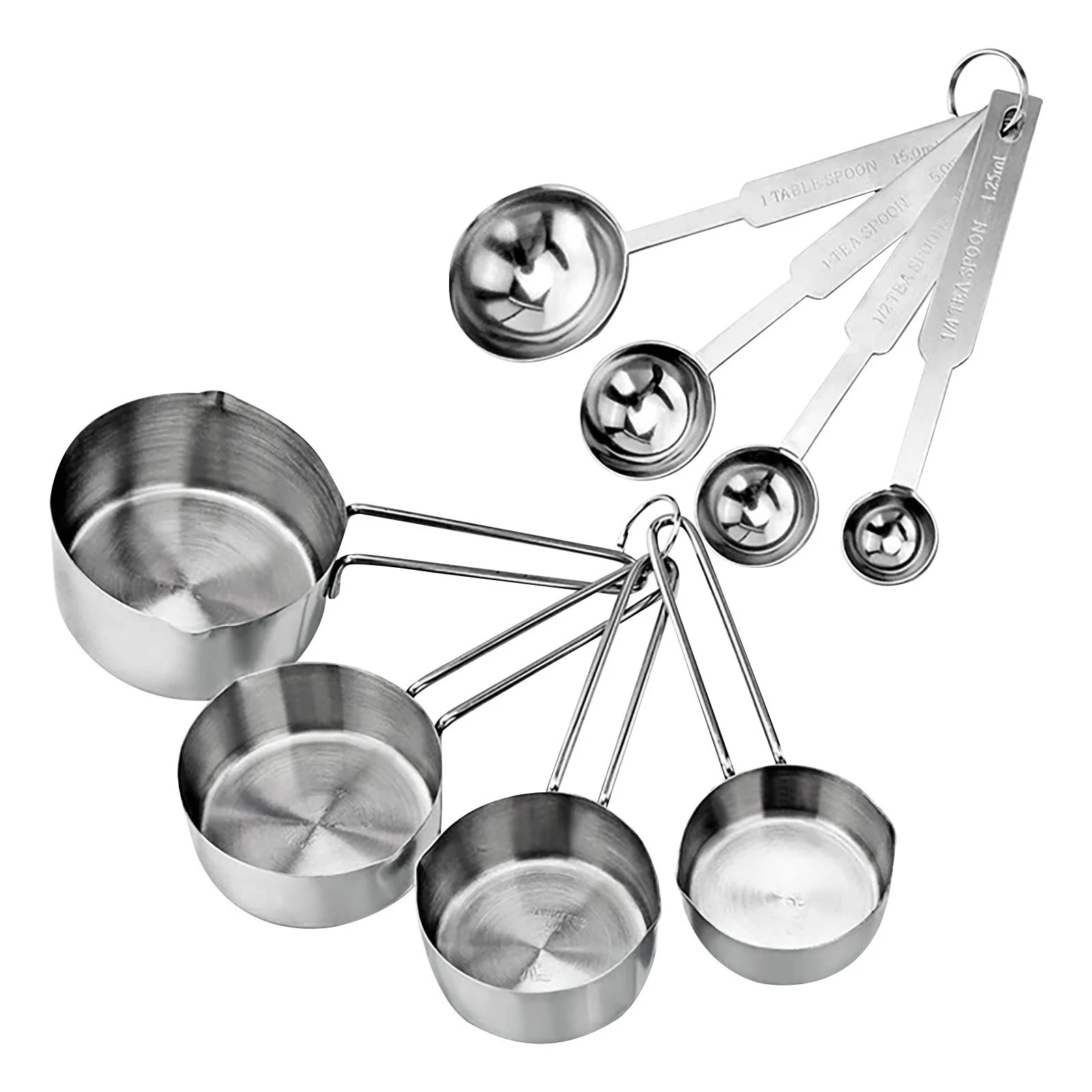 Stainless Steel 8-Piece Measuring Cup and Spoon Set