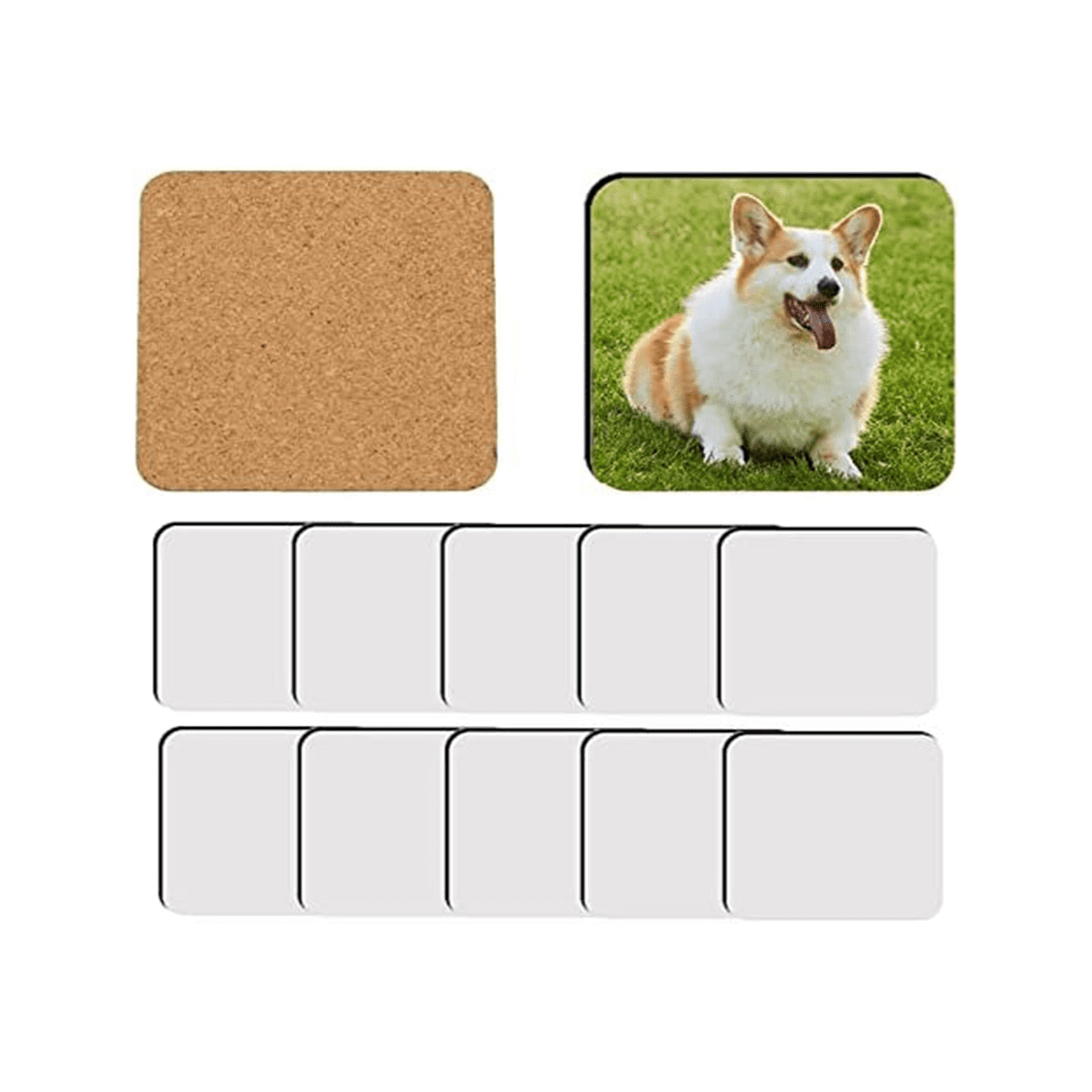 Winyuyby 12 Pcs Sublimation Square Coaster Blanks Bulk MDF Blanks