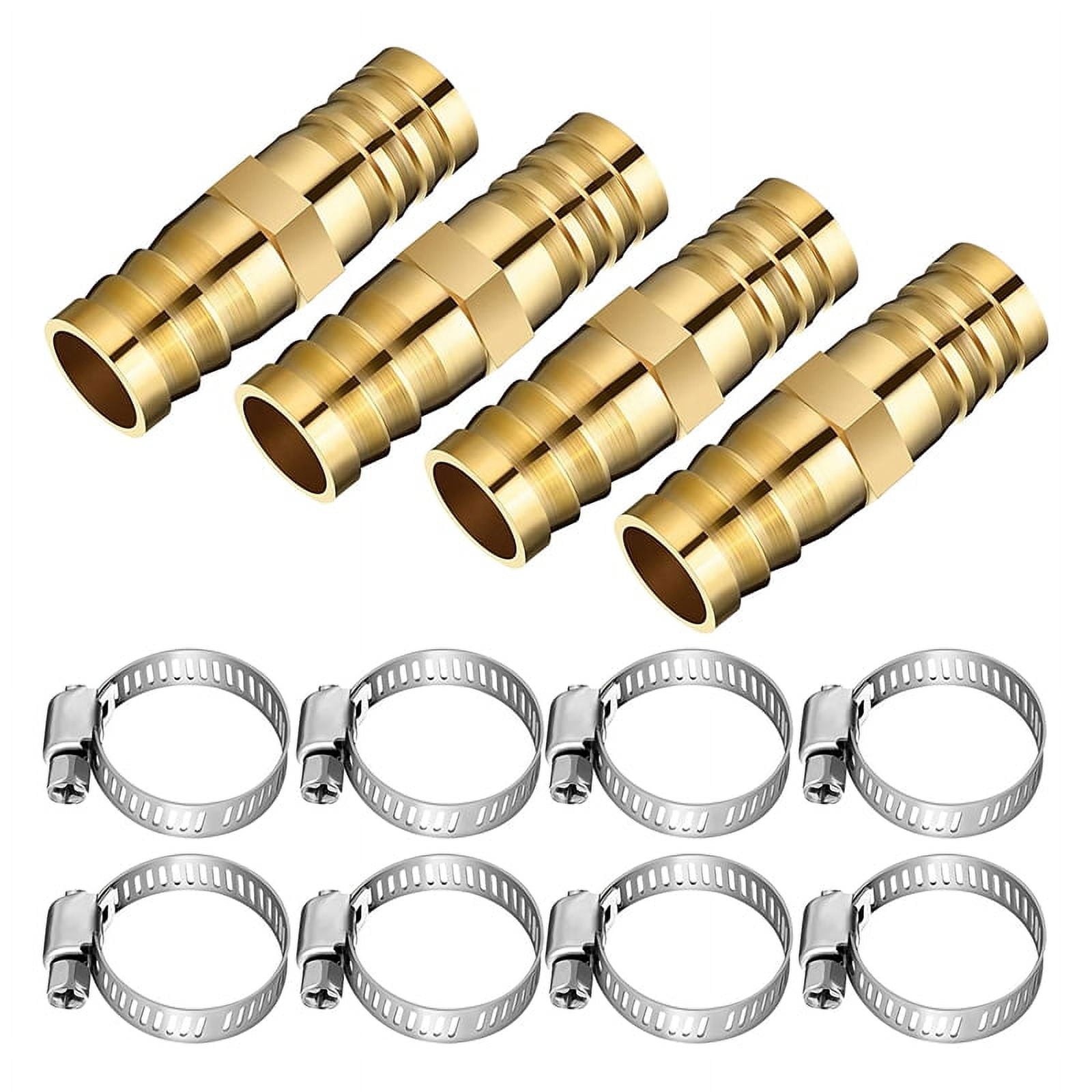 Winyuyby 12 Pieces Hose Repair Connectors with Claps Brass Garden Hose