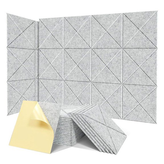12Pack Acoustic Panels with Self-Adhesive, 12x12x0.4Inch Sound Proof Foam Panels, Sound Absorbing Tile