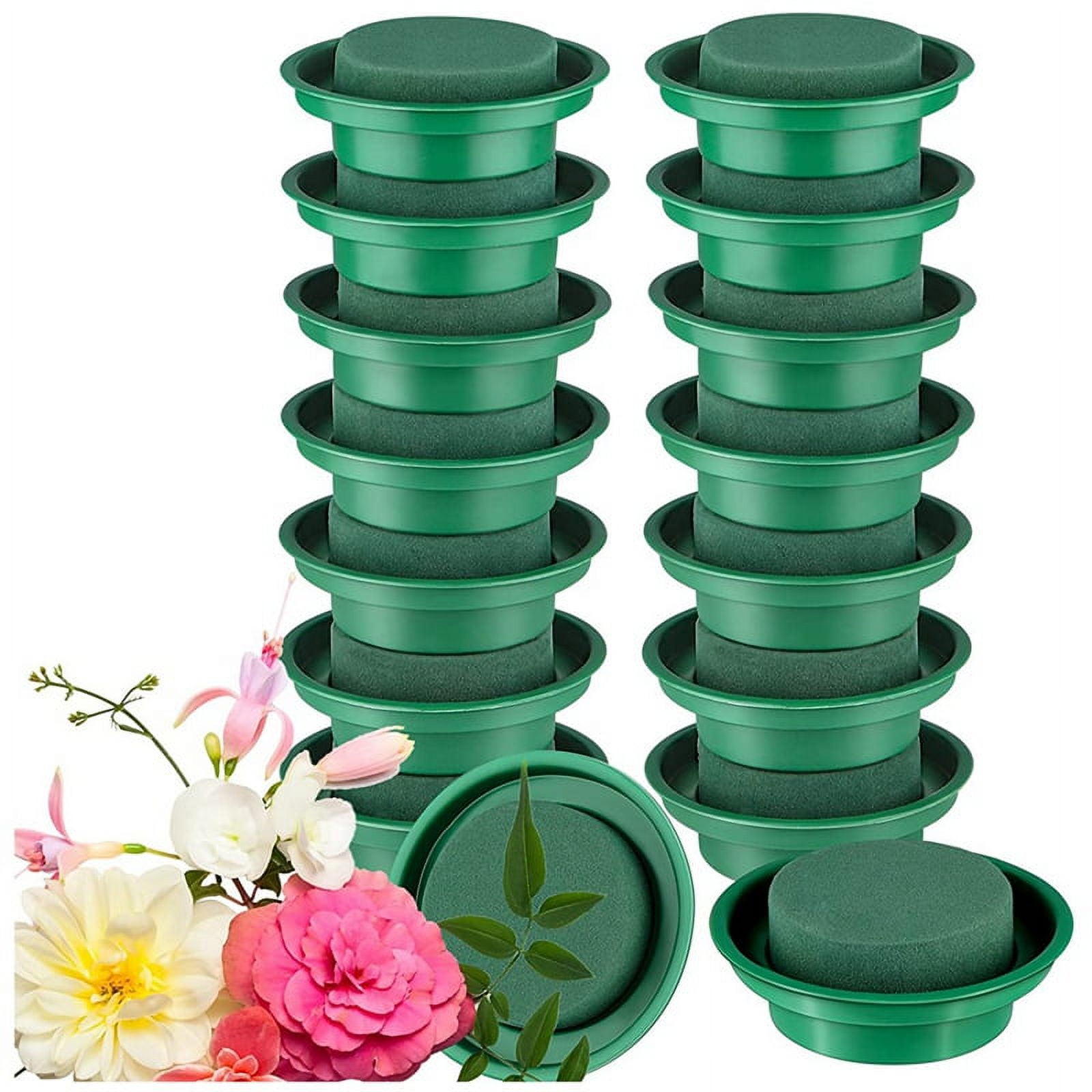 Winyuyby 16Packs Floral Foam Rounds in Bowls DIY Flower Arrangement Kit ...