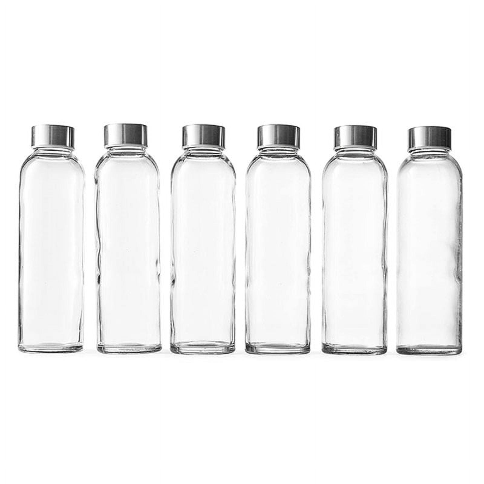 Winyuyby 18 Oz Clear Glass Bottles with Lids Natural Free Eco Friendly