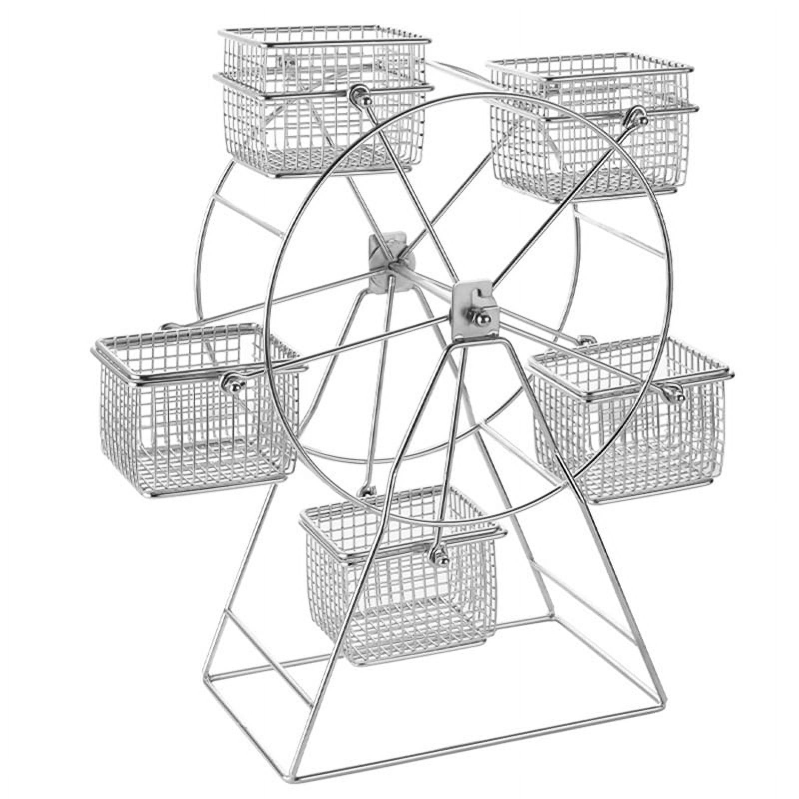 Winyuyby 1Pcs Food Rack+5 Cup Stainless Steel Wheel Food Rack Snack