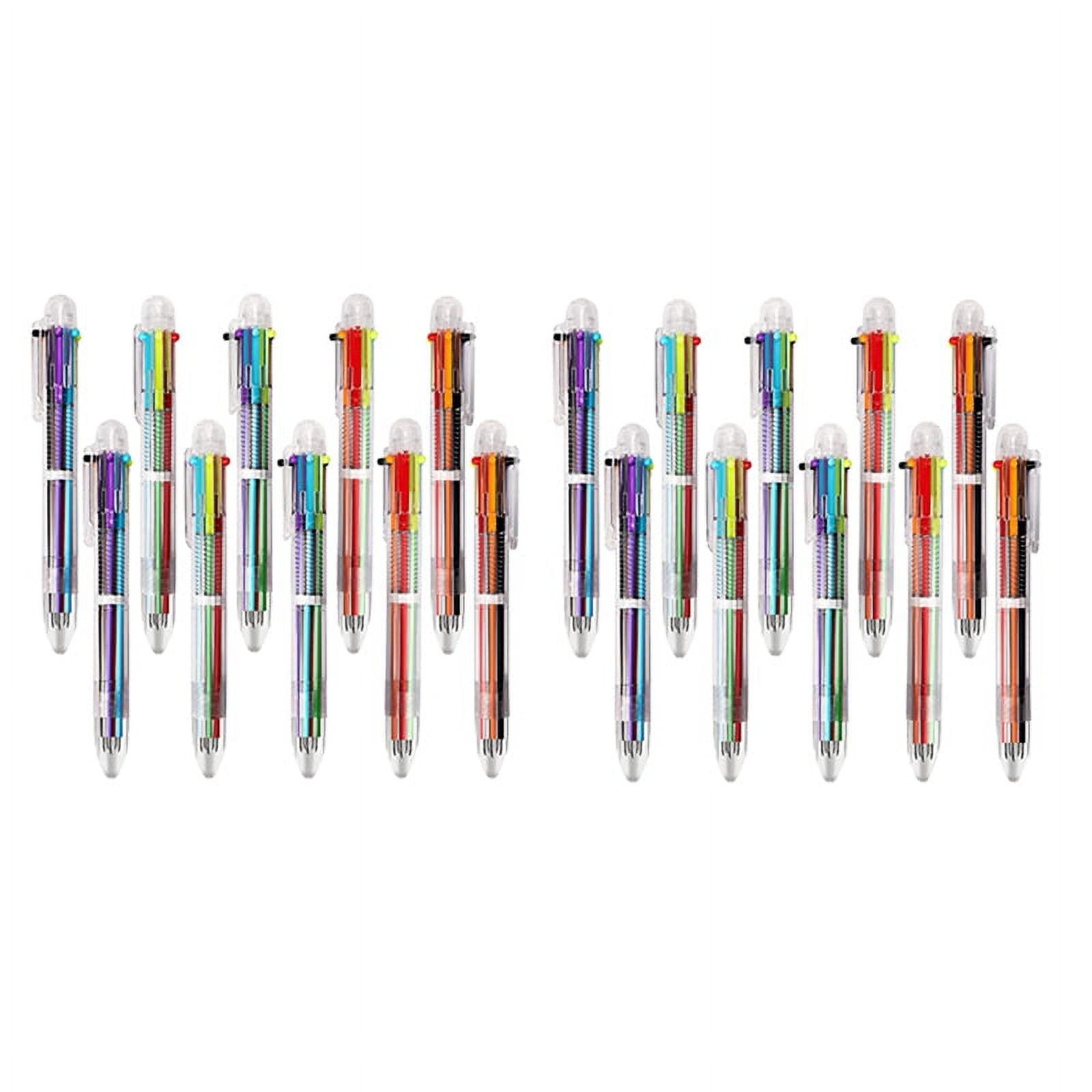 Winyuyby 20 Pack Ballpoint Pen, 6In1 Multicolor Retractable Ballpoint Pens, 0.5mm Colorful Ink
