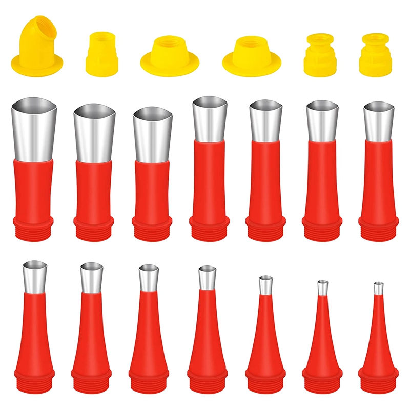 Winyuyby 20 Pcs Caulking Nozzle, Reusable Stainless Steel Silicone