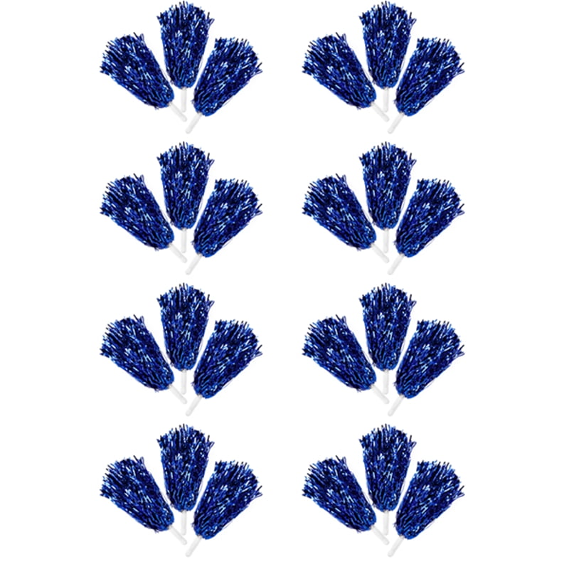 Winyuyby 24Pcs Cheerleading Pom Poms Metallic Foil Cheer Pom Poms with